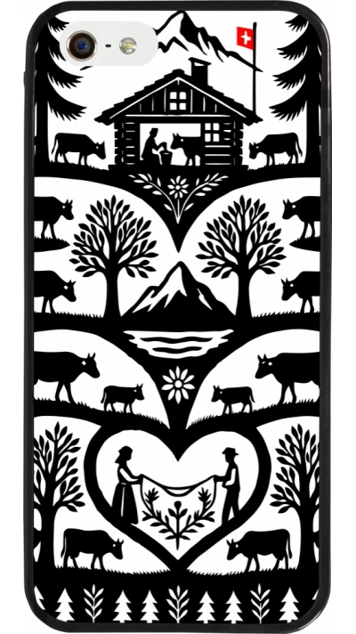 iPhone 5/5s / SE (2016) Case Hülle - Silikon schwarz Poya Schweiz 2