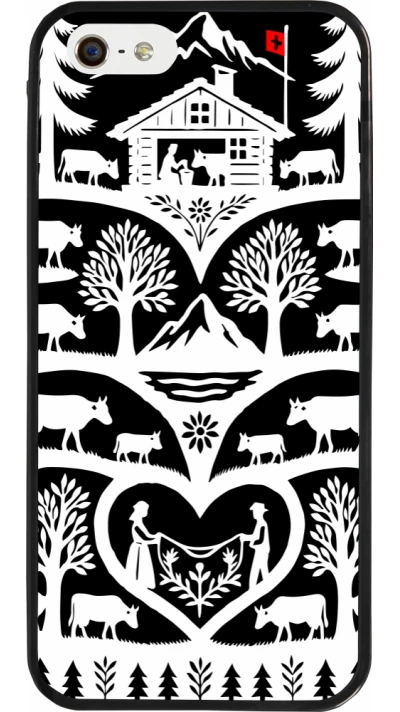 iPhone 5/5s / SE (2016) Case Hülle - Silikon schwarz Poya Schweiz 2 schwarz