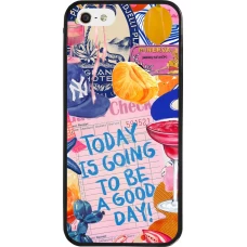 iPhone 5/5s / SE (2016) Case Hülle - Silikon schwarz Preppy Today is Going to be a good day