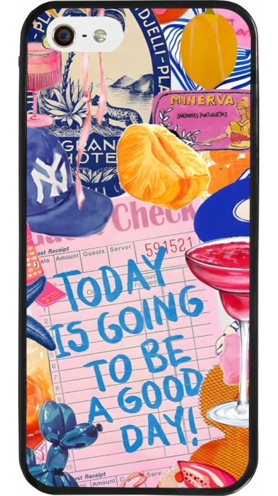 iPhone 5/5s / SE (2016) Case Hülle - Silikon schwarz Preppy Today is Going to be a good day