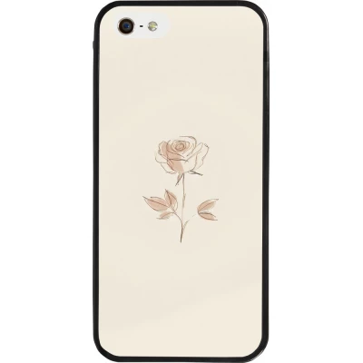 Coque iPhone 5/5s / SE (2016) - Silicone rigide noir Sable Rose Minimaliste