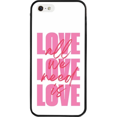 Coque iPhone 5/5s / SE (2016) - Silicone rigide noir Saint Valentines Day 26 Love all we need is