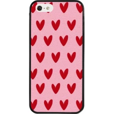 Coque iPhone 5/5s / SE (2016) - Silicone rigide noir Saint Valentines Day 26 Pattern heart