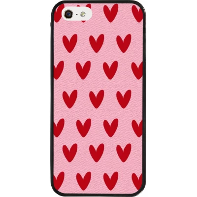 Coque iPhone 5/5s / SE (2016) - Silicone rigide noir Saint Valentines Day 26 Pattern heart