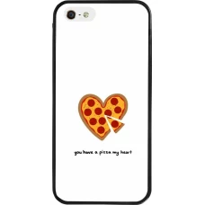 Coque iPhone 5/5s / SE (2016) - Silicone rigide noir Saint Valentines Day 26 You have my pizza heart