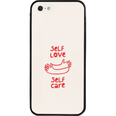 Coque iPhone 5/5s / SE (2016) - Silicone rigide noir Saint Valentines Day 26 Self love self care