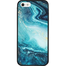 iPhone 5/5s / SE (2016) Case Hülle - Silikon schwarz Sea Foam Blue