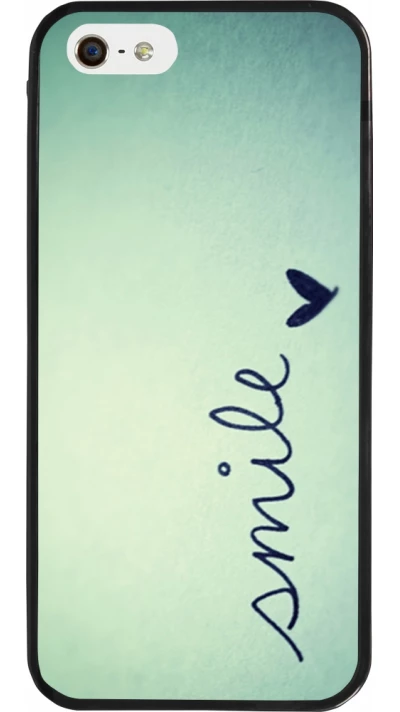 iPhone 5/5s / SE (2016) Case Hülle - Silikon schwarz Smile