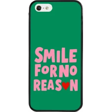 Coque iPhone 5/5s / SE (2016) - Silicone rigide noir Smile for no reason 2026