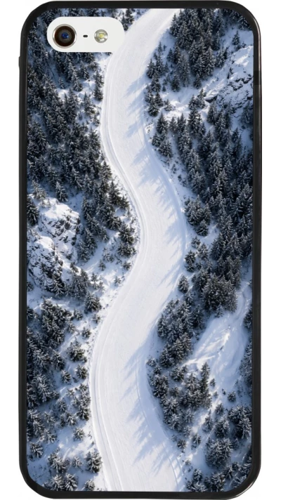 Coque iPhone 5/5s / SE (2016) - Silicone rigide noir Sports 2026 Ski