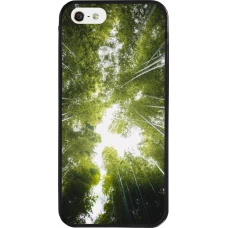 Coque iPhone 5/5s / SE (2016) - Silicone rigide noir Spring 23 forest blue sky
