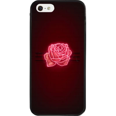 iPhone 5/5s / SE (2016) Case Hülle - Silikon schwarz Spring 23 neon rose