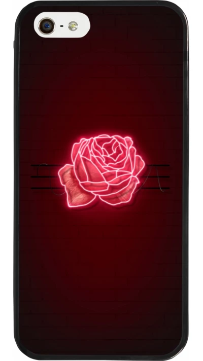iPhone 5/5s / SE (2016) Case Hülle - Silikon schwarz Spring 23 neon rose