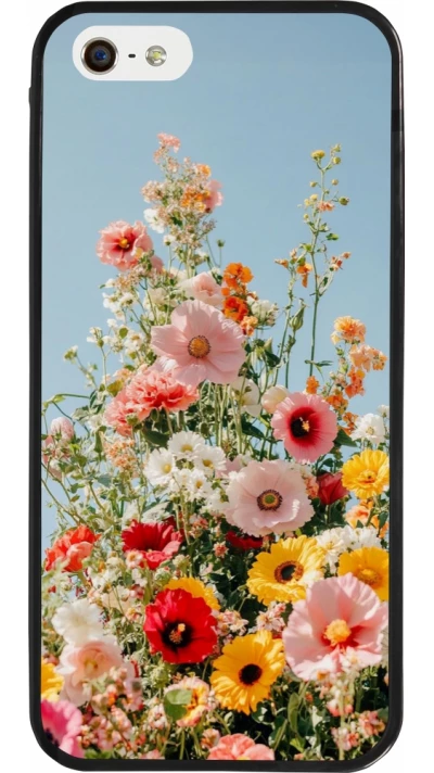 iPhone 5/5s / SE (2016) Case Hülle - Silikon schwarz Spring flowers Spring 2026