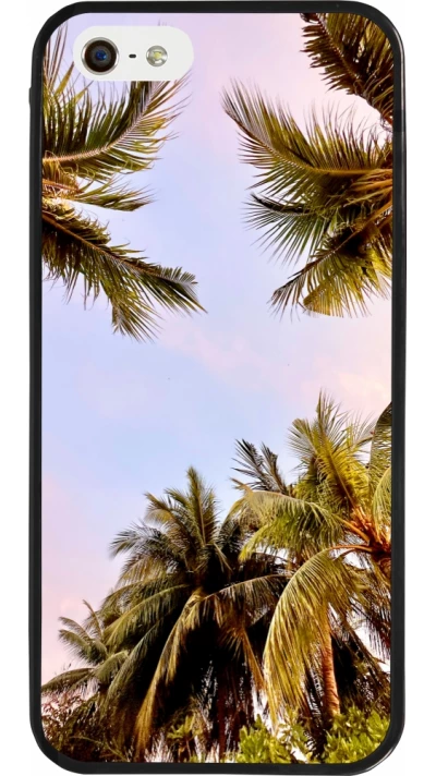 iPhone 5/5s / SE (2016) Case Hülle - Silikon schwarz Summer 2023 palm tree vibe