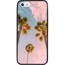 iPhone 5/5s / SE (2016) Case Hülle - Silikon schwarz Summer 2025 Palmiers