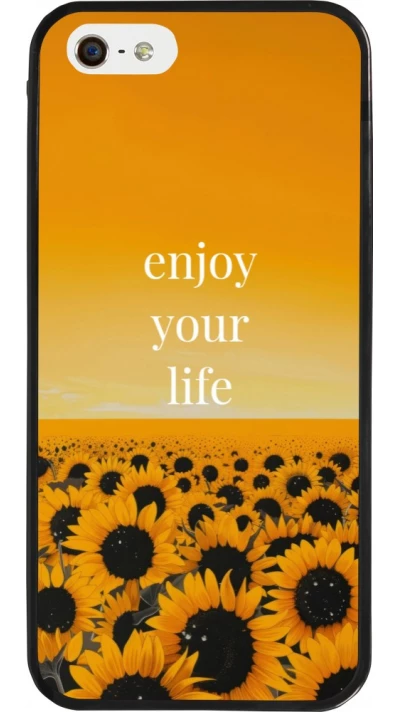 iPhone 5/5s / SE (2016) Case Hülle - Silikon schwarz Summer 2026 Enjoy your life