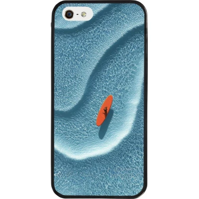 Coque iPhone 5/5s / SE (2016) - Silicone rigide noir Orange surf Summer 2026