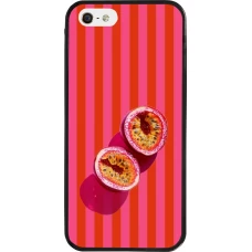 Coque iPhone 5/5s / SE (2016) - Silicone rigide noir Passion fruit Summer 2026