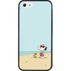 iPhone 5/5s / SE (2016) Case Hülle - Silikon schwarz Snoopy on the beach Summer 2026
