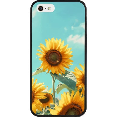 iPhone 5/5s / SE (2016) Case Hülle - Silikon schwarz Sunflowers Summer 2026