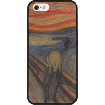 iPhone 5/5s / SE (2016) Case Hülle - Silikon schwarz Kunstbild - Der Schrei - Edvard Munch