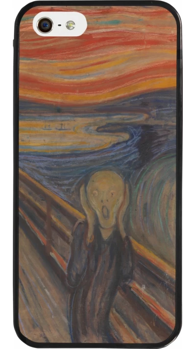 iPhone 5/5s / SE (2016) Case Hülle - Silikon schwarz Kunstbild - Der Schrei - Edvard Munch