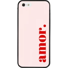 Coque iPhone 5/5s / SE (2016) - Silicone rigide noir Valentine 2024 amor