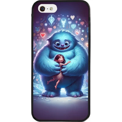 Coque iPhone 5/5s / SE (2016) - Silicone rigide noir Valentine 2024 Fluffy Love