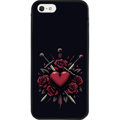 Coque iPhone 5/5s / SE (2016) - Silicone rigide noir Valentine 2024 gothic love