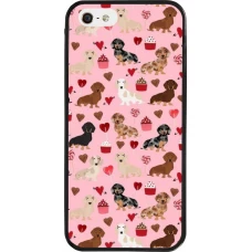 Coque iPhone 5/5s / SE (2016) - Silicone rigide noir Valentine 2024 puppy love