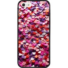 Coque iPhone 5/5s / SE (2016) - Silicone rigide noir Valentine 2025 Confetti