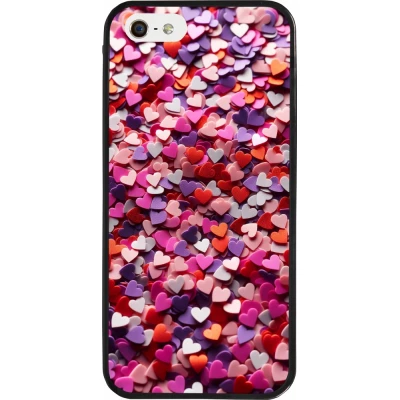 Coque iPhone 5/5s / SE (2016) - Silicone rigide noir Valentine 2025 Confetti