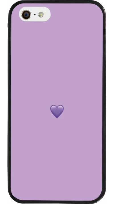 iPhone 5/5s / SE (2016) Case Hülle - Silikon schwarz Valentine 2023 purpule single heart
