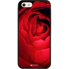 Coque iPhone 5/5s / SE (2016) - Silicone rigide noir Valentine 2022 Rose