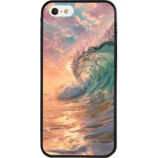 Coque iPhone 5/5s / SE (2016) - Silicone rigide noir Wave Sunset