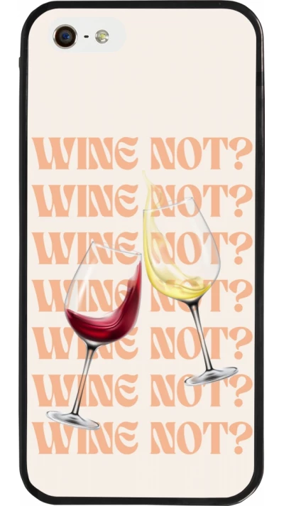 Coque iPhone 5/5s / SE (2016) - Silicone rigide noir Wine not