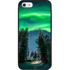 Coque iPhone 5/5s / SE (2016) - Silicone rigide noir Winter 22 Northern Lights