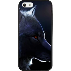 iPhone 5/5s / SE (2016) Case Hülle - Silikon schwarz Wolf Shape