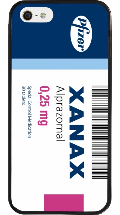 Coque iPhone 5/5s / SE (2016) - Silicone rigide noir Xanax Alprazolam 2025