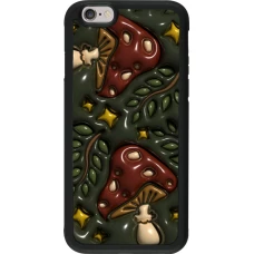iPhone 6/6s Case Hülle - Silikon schwarz Autumn 26 3D mushrooms