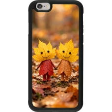 iPhone 6/6s Case Hülle - Silikon schwarz Autumn 26 Couple of leaves