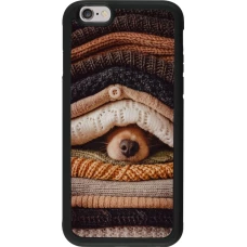 iPhone 6/6s Case Hülle - Silikon schwarz Autumn 26 Dog under the covers