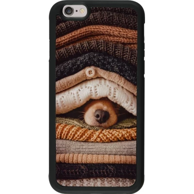 Coque iPhone 6/6s - Silicone rigide noir Autumn 26 Dog under the covers