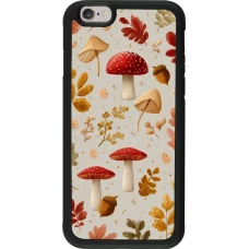 Coque iPhone 6/6s - Silicone rigide noir Autumn 26 Mushrooms and leaves