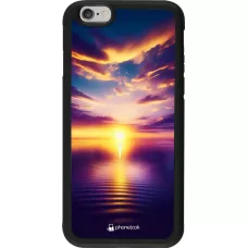 iPhone 6/6s Case Hülle - Silikon schwarz Sonnenuntergang gelb violett