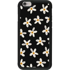 iPhone 6/6s Case Hülle - Silikon schwarz Easter 2024 white on black flower