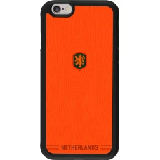 Coque iPhone 6/6s - Silicone rigide noir Maillot de football Pays-Bas 2026 personnalisable