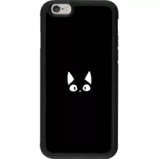 Coque iPhone 6/6s - Silicone rigide noir Funny cat on black