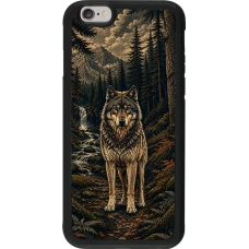 iPhone 6/6s Case Hülle - Silikon schwarz Linocut Wold